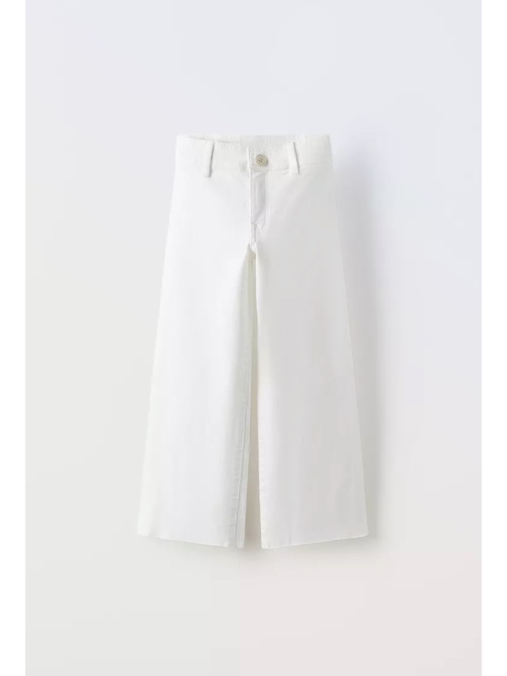 Zara Girls Cropped Wide-Leg Marnie White Jeans